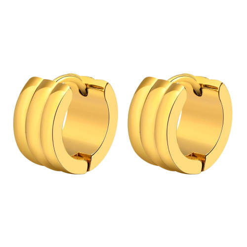Wholesale Stainless Steel Triple Row Huggie Earrings