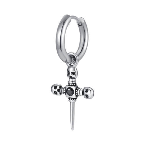 Wholesale Stainless Steel Earring with Skull Cross