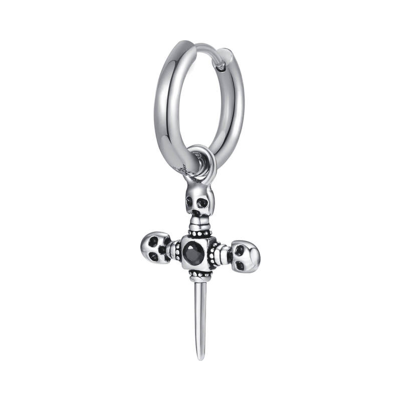 Wholesale Stainless Steel Earring with Skull Cross