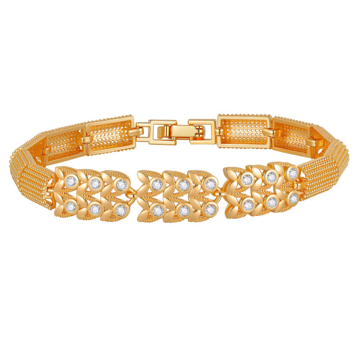 Wholesale Luxury Gold Plated Wheat Link Bracelet