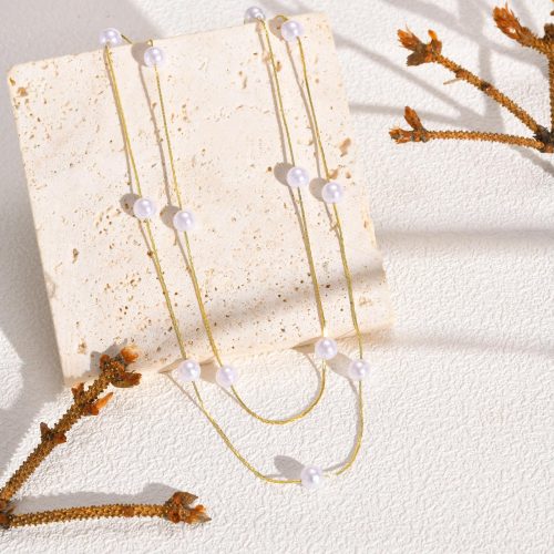 Wholesale Copper Double Layered Pearl Chain