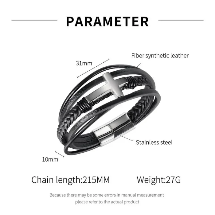 Wholesale Leather Bracelet with Cross