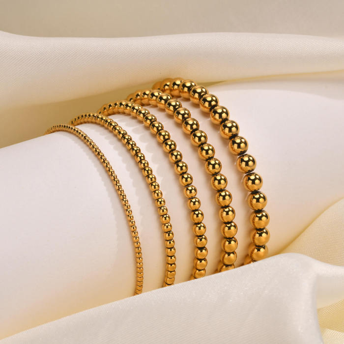 Wholesale Stainless Steel Gold Beads Bracelet