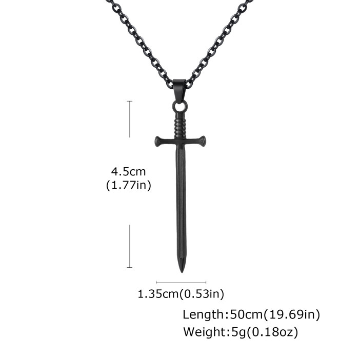 Wholesale Stainless Steel Sword Pendant Necklace