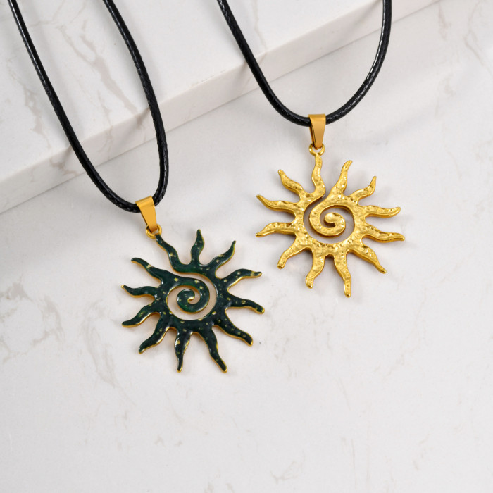 Wholesale Stainless Steel Sun Spiral Pendant