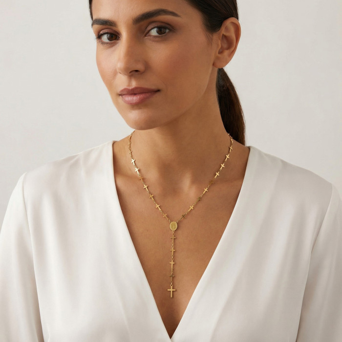 Wholesale Gold Plated Rosary Necklace