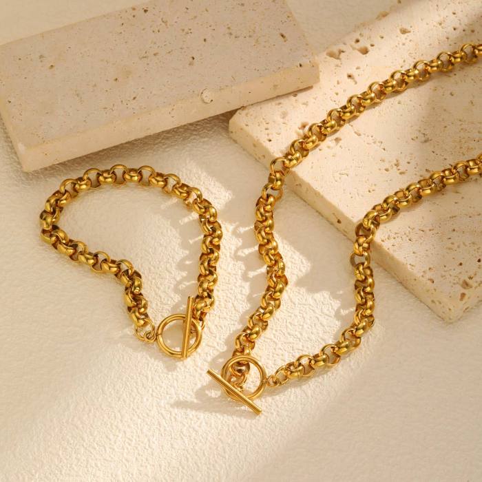 Wholesale Stainless Steel T-bar Rolo Link Bracelet