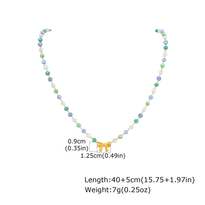 Wholesale Stainless Steel Ribbon Bead Necklace