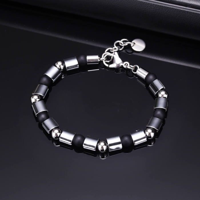 Wholesale Black Gallstone Hematite Beaded Bracelets