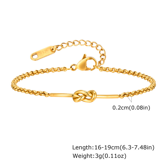 Wholesale Stainless Steel Belcher Rolo Chain Knot Bracelet