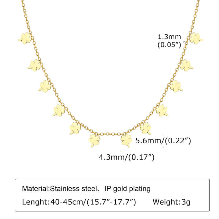 Wholesale Stainess Steel Love Moon Clover Lightning Cross Embellished Necklace