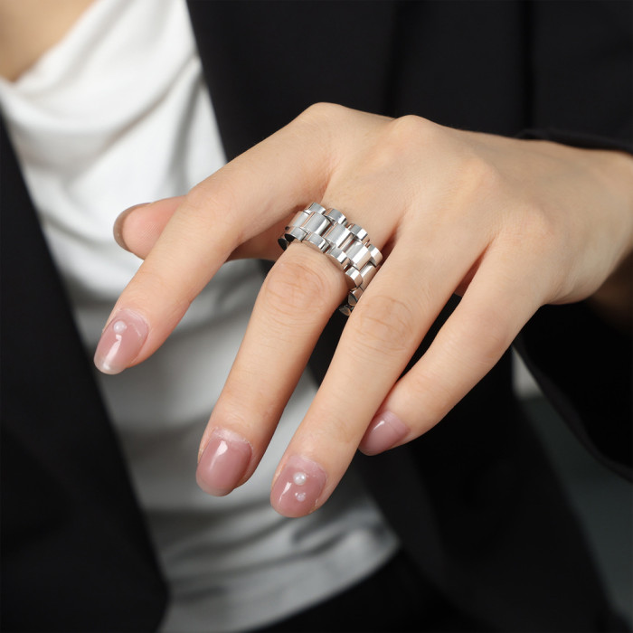 Wholesale Stainless Steel Chain Ring Bracelet Earrings Set