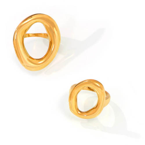 Wholesale Stainless Steel Geometric Hollow Irregular Chunky Ring