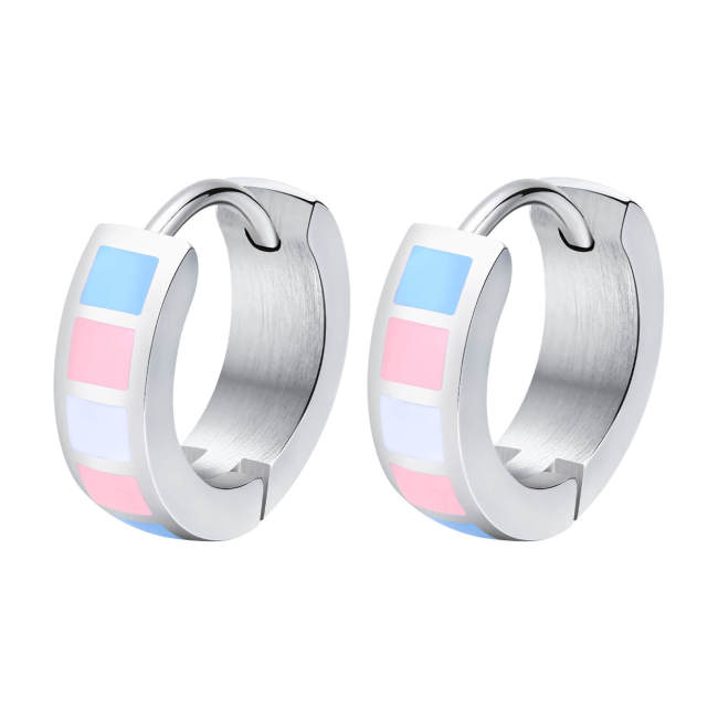 Wholesale Stainless Steel Pride Huggie Earrings