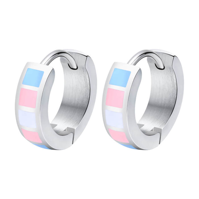 Wholesale Stainless Steel Pride Huggie Earrings