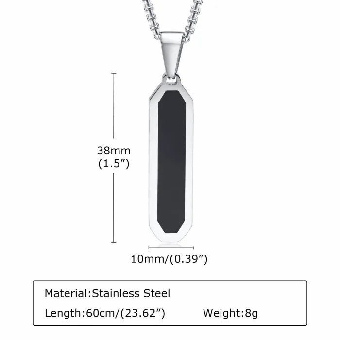 Wholesale Stainless Steel Men's Vertical Bar Octagonal Pendant