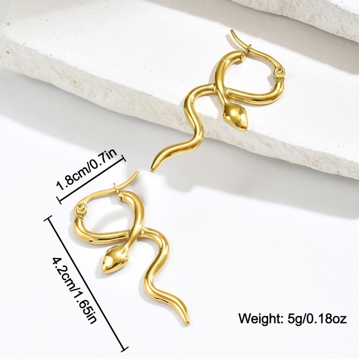 Wholesale Stainless Steel Snake Hoop Earrings