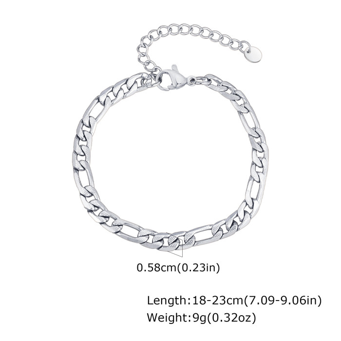 Wholesale Stainless Steel Figaro Chain Bracelet