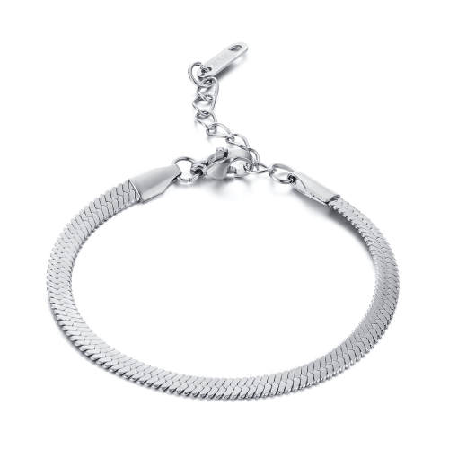 Wholesale Stainless Steel Flat Snake Chain Bracelet