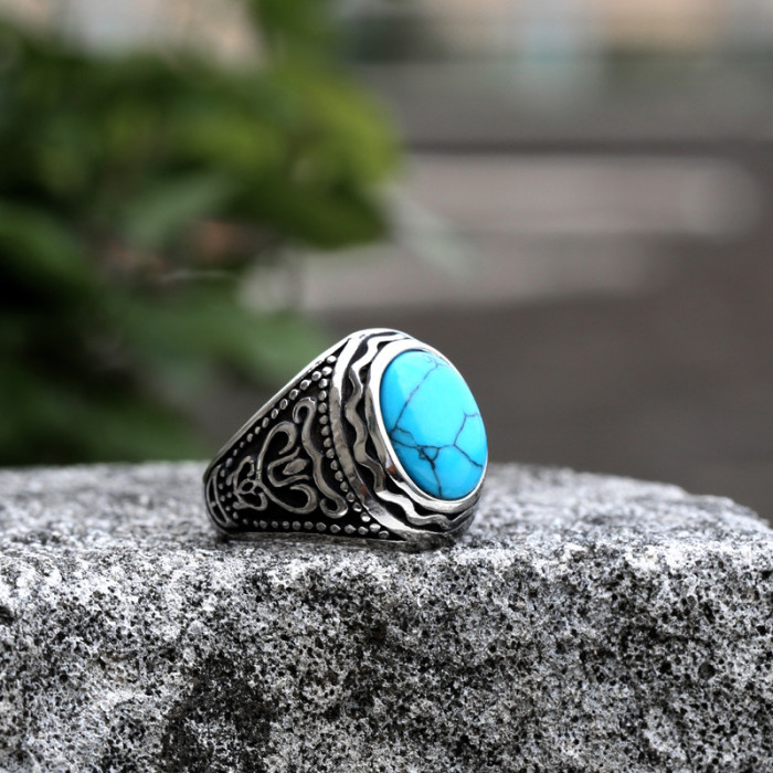 Wholesale Stainless Steel Mens Tiger's Eye Stone Rings