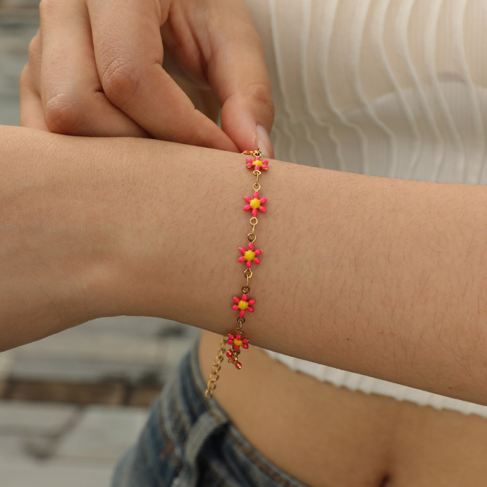 Wholesale Stainless Steel Elegant Enamel Colorful Bracelet