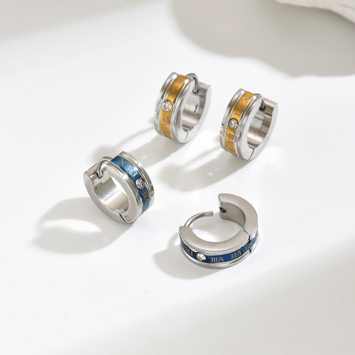 Wholesale Stainless Steel Two-Tone Hoop Earrings