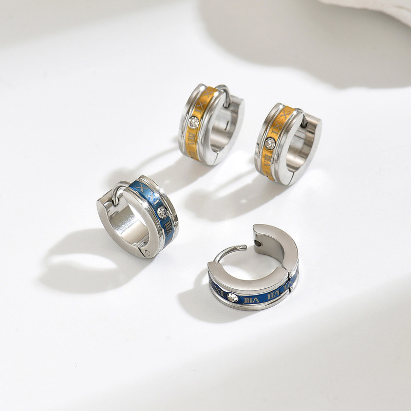 Wholesale Stainless Steel Two-Tone Hoop Earrings