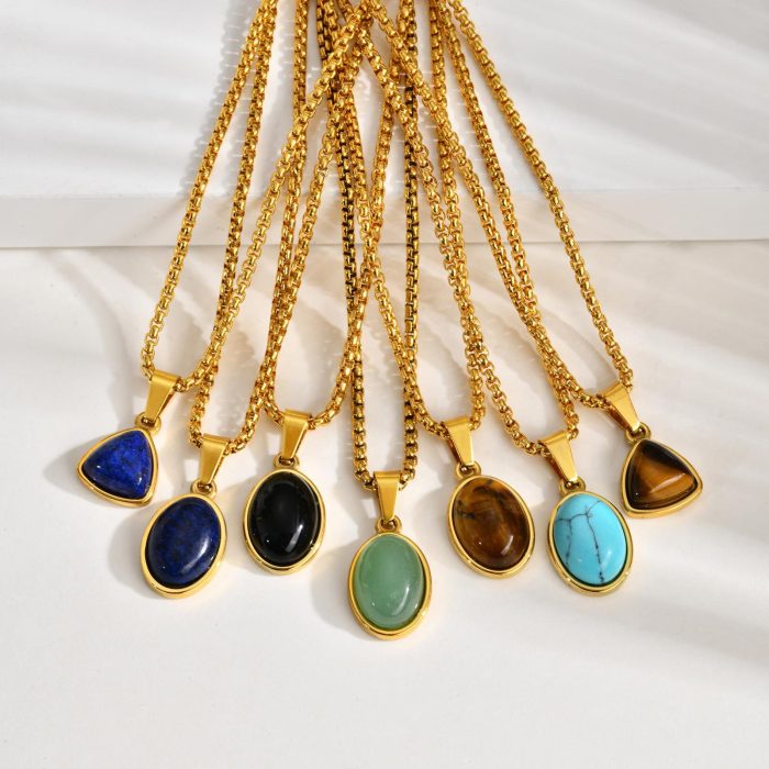 Wholesale Stainless Steel Natural Stone Pendant