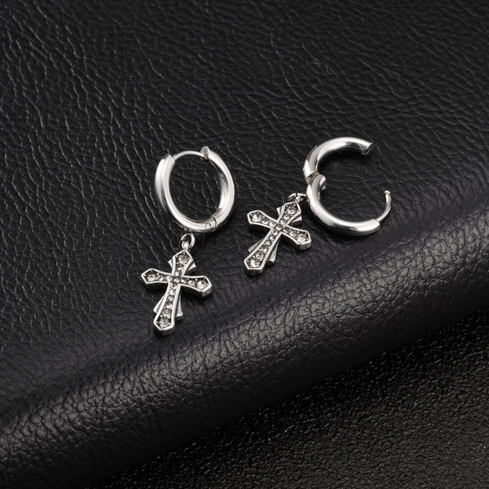 Wholesale Stainless Steel Gothic Cross Earrings