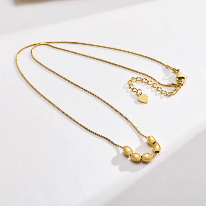 Wholesale Stainless Steel Beads Snake Chain Necklace