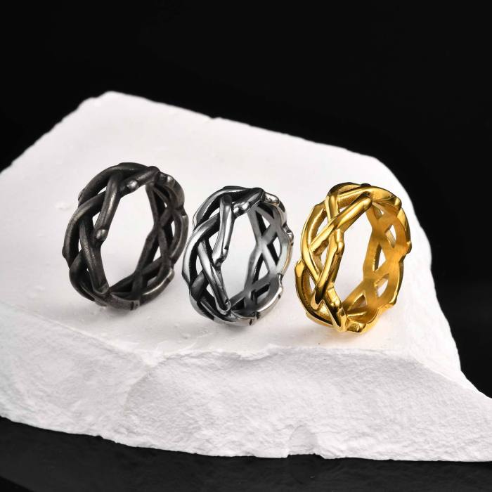 Wholesale Stainless Steel Braided Band Ring