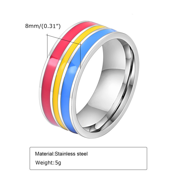 Wholesale Stainless Steel 2021 New Style Rainbow Ring