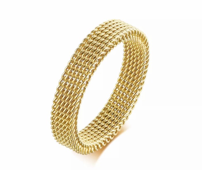 Wholesale Stainless Steel Wedding Bands Mesh Couple Rings