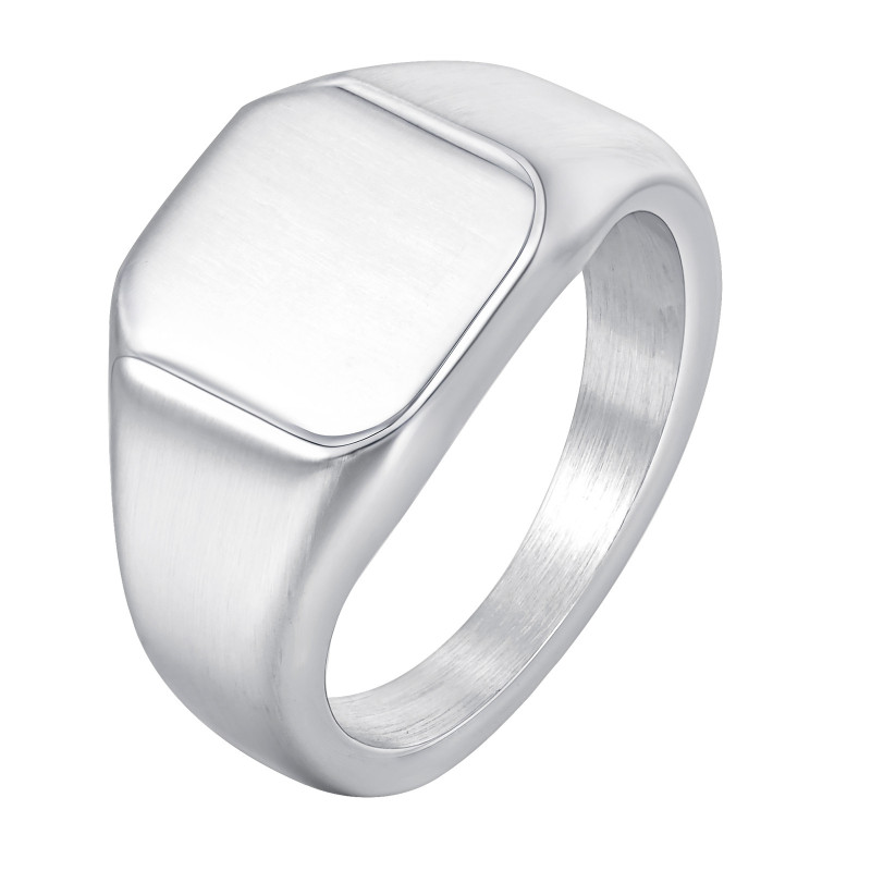 Wholesale Stainless Steel Brushed Stamp Ring