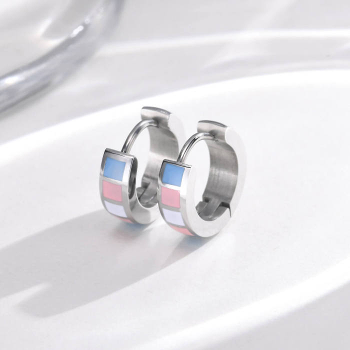 Wholesale Stainless Steel Pride Huggie Earrings