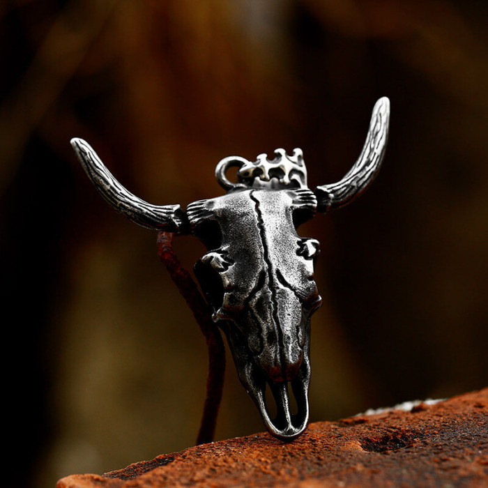Wholesale Stainless Steel Cow Skull Pendant