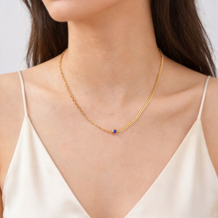 Wholesale Stainless Steel Rainbow Gemstone Choker