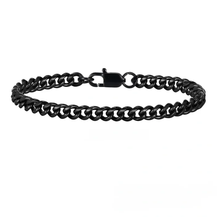 Wholesale Stainless Steel Ancient Silver Cuban Chain Bracelet