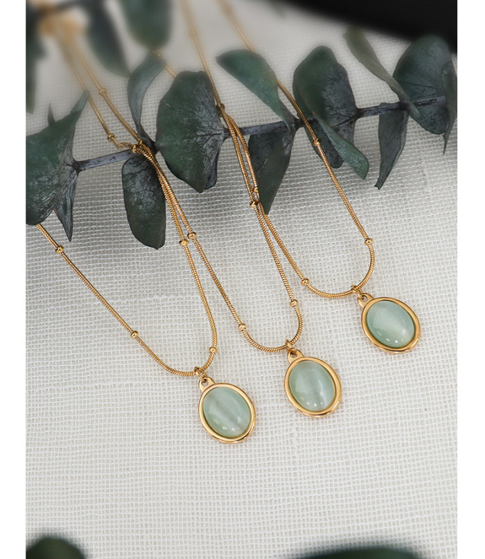 Wholesale Stainless Steel Cat's Eye Oval Pendant