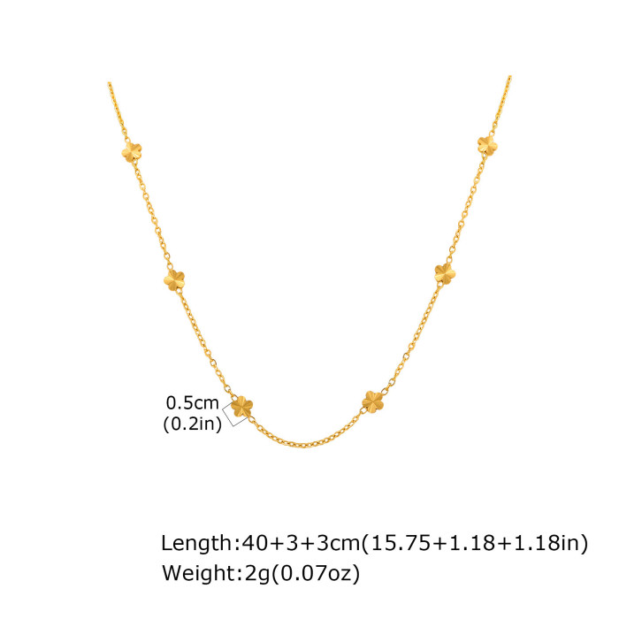 Wholesale Delicate Gold Flower Chain Necklace