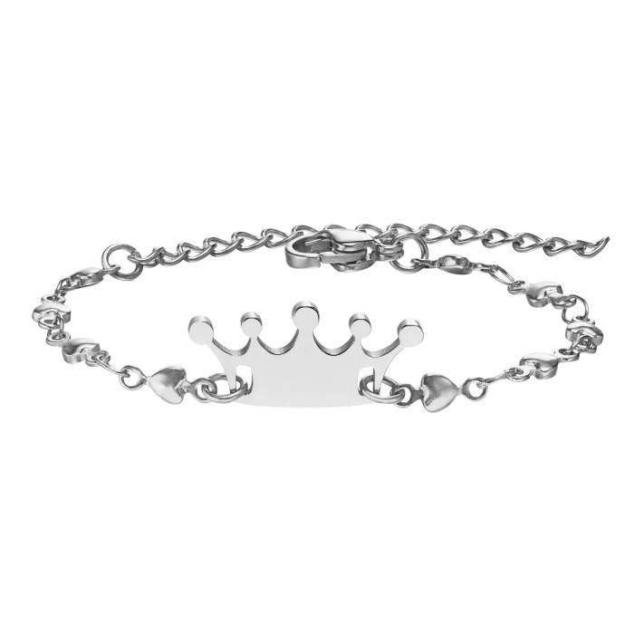 Wholesale Stainless Steel Women Crown Bracelet