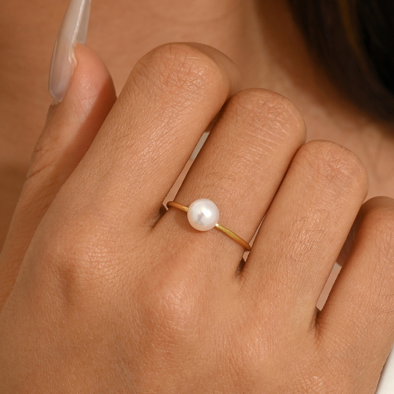 Wholesale Stainless Steel Pearl Ring