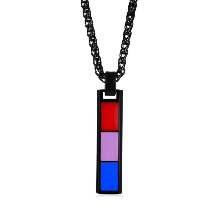 Wholesale Stainless Steel Rainbow Flag Bar Pendant
