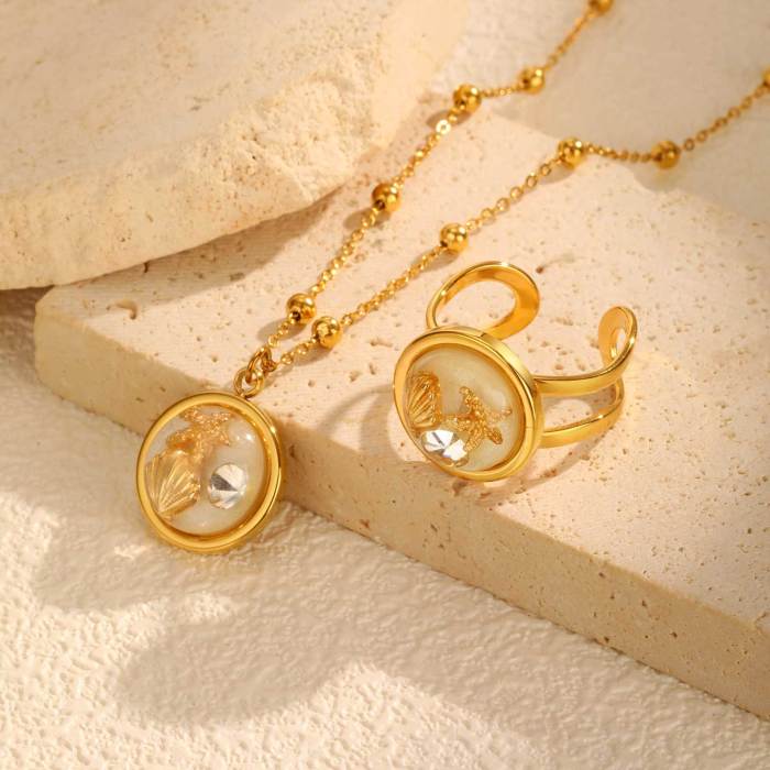 Wholesale Stainless Steel Shell Starfish Necklace