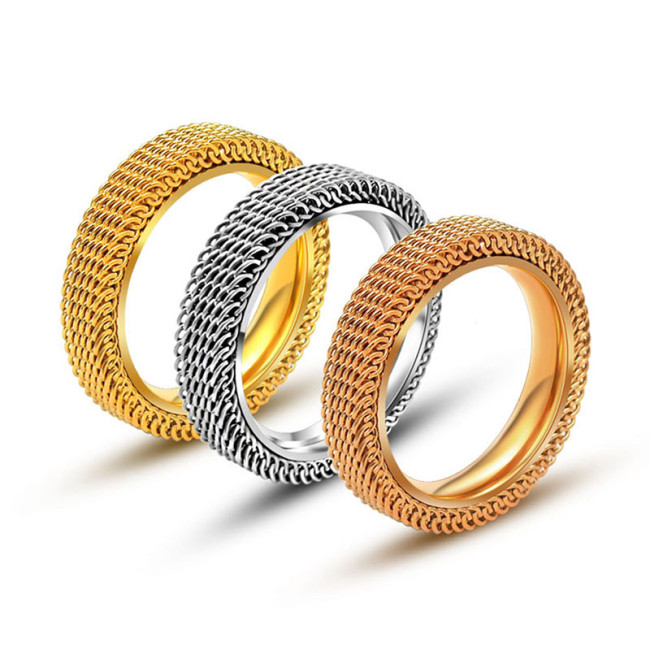 Wholesale Stainless Steel Mesh Tire Design Womens Biker Ring