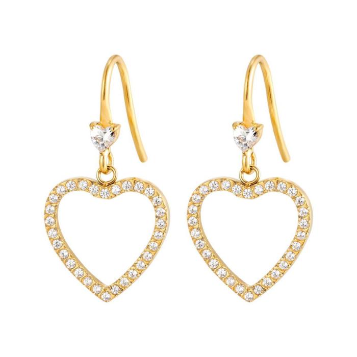 Wholesale Stainless Steel Open Heart Earrings