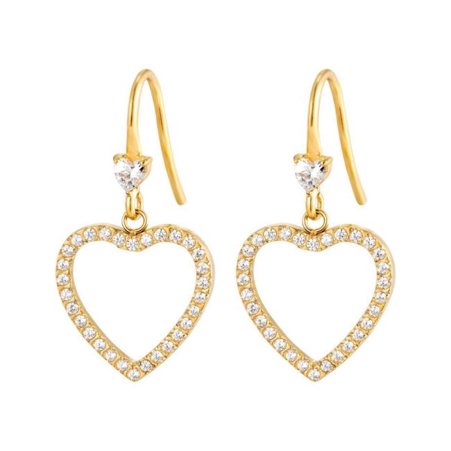 Wholesale Stainless Steel Open Heart Earrings