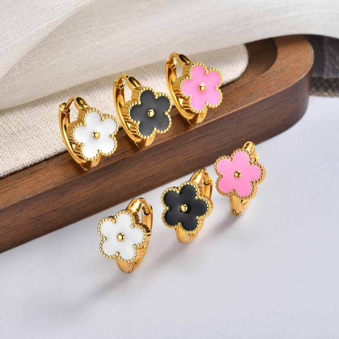 Wholesale Gold Hoop Earrings with Flower & Butterfly