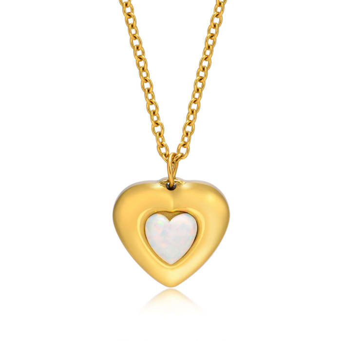 Wholesale Stainless Steel Double Heart Pendant Necklace