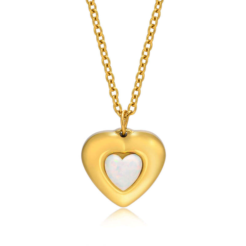 Wholesale Stainless Steel Double Heart Pendant Necklace